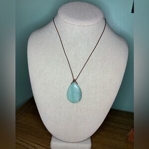 Sundance Catalog Amazonite Leather Necklace